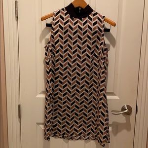 Mock Neck Pattered Tunic Top